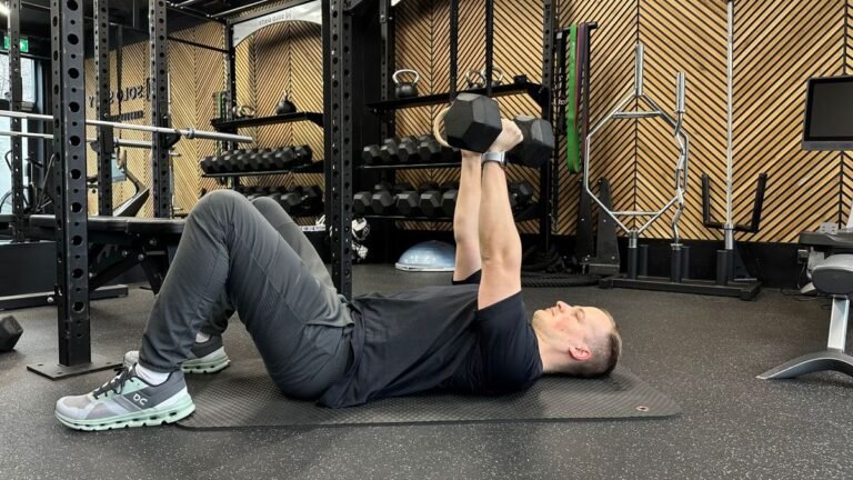 Ollie Thompson demonstrates the floor press
